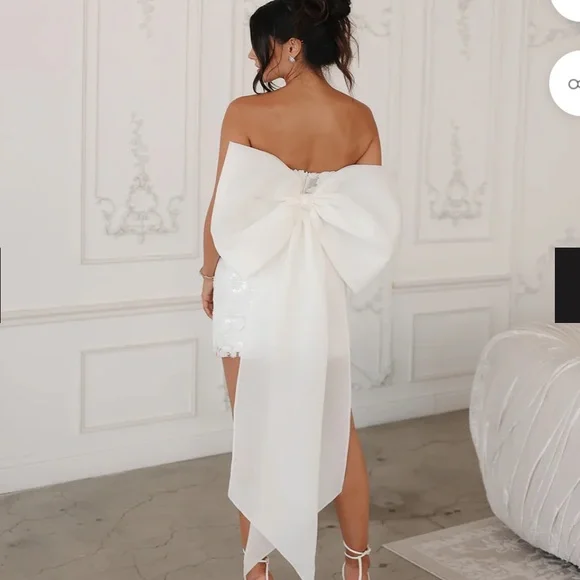 NWT Untamed Petals ROSALIE BOW MINI DRESS with removable bow - Picture 2 of 5